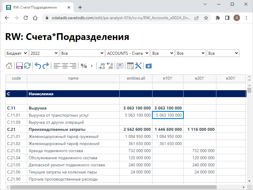 Пример настроенной хранимой процедуры